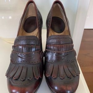 Frye Naiya Kiltie heeled mocassin